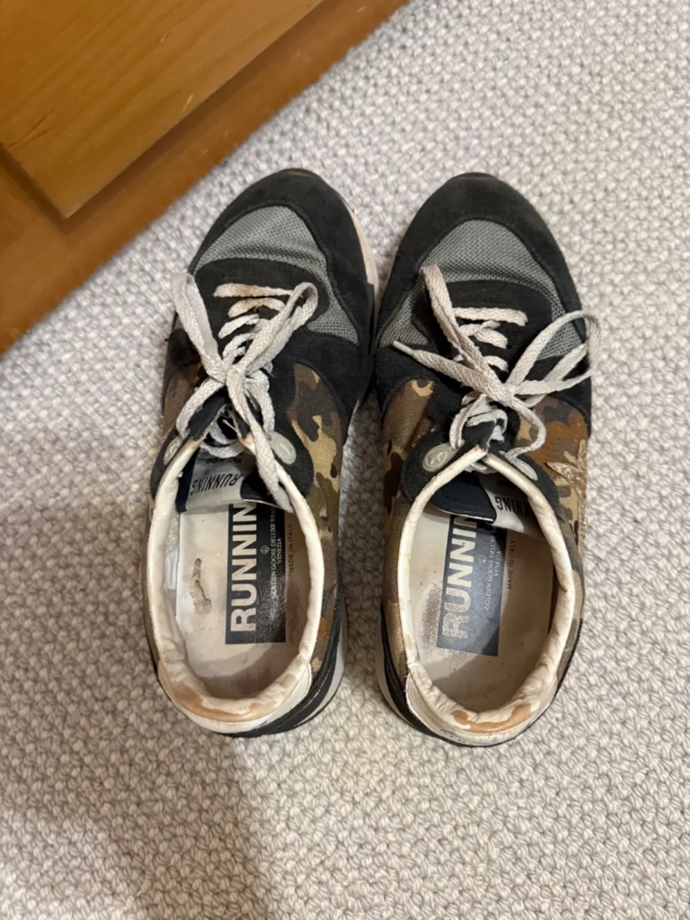 Golden Goose GGDB Camo Gold Glitter Star Running Sneakers